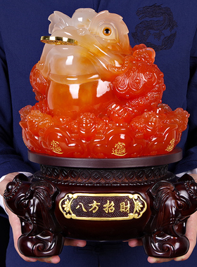 招财玉金蟾工g艺品摆件客厅办公桌店铺收银台摆设开业乔迁送礼礼