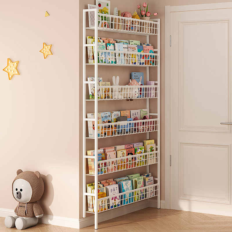 门后超薄置物架落地m墙上书架靠墙一体式窄缝收纳架壁挂极窄陈列