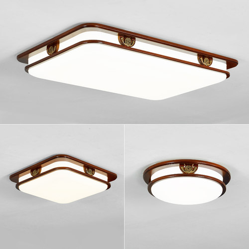 中式吸顶灯仿古客厅餐p厅卧室家用灯具简约茶楼饭店包间实木灯具