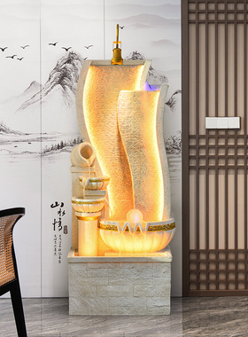 欧式流水喷泉摆件循环水景观客厅A招财玄关装饰品乔迁新居开业礼