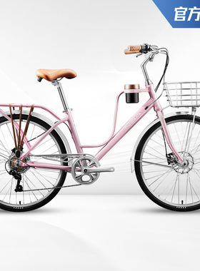 NBA官方城市通勤自行车成人女款学生上班代步变速校园超轻便单车