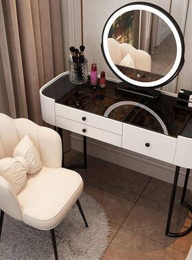 2ZYF2新款0现代简约小户型轻奢感多格收纳妆台5卧室网红in风梳梳