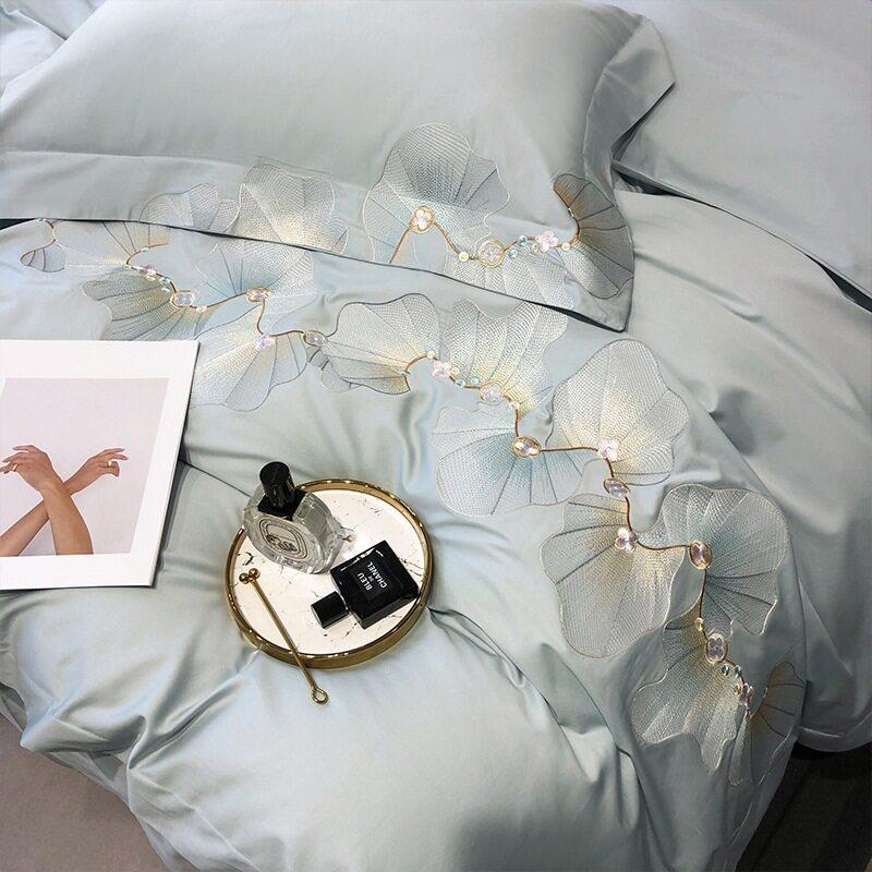SY541轻奢简约风件床品长绒棉棉四套纯棉床全被套床笠款上刺绣床