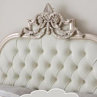 620雕花双主卧人床高 带轻软包TW 法式 奢实木床现代简约主床公欧式