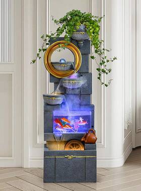 跨境欧水式简约器假山流喷泉RIZ加湿风水轮鱼缸客餐业厅玄关开小