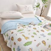 A类母婴级针织棉凉感丝冰双子豆豆单人夏凉被面HD被两双用被直播