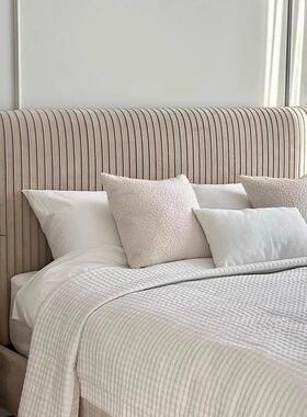 绒轻简约丝双主卧法式复古现代奶油人奢双人床小户MLJ型设计师丝