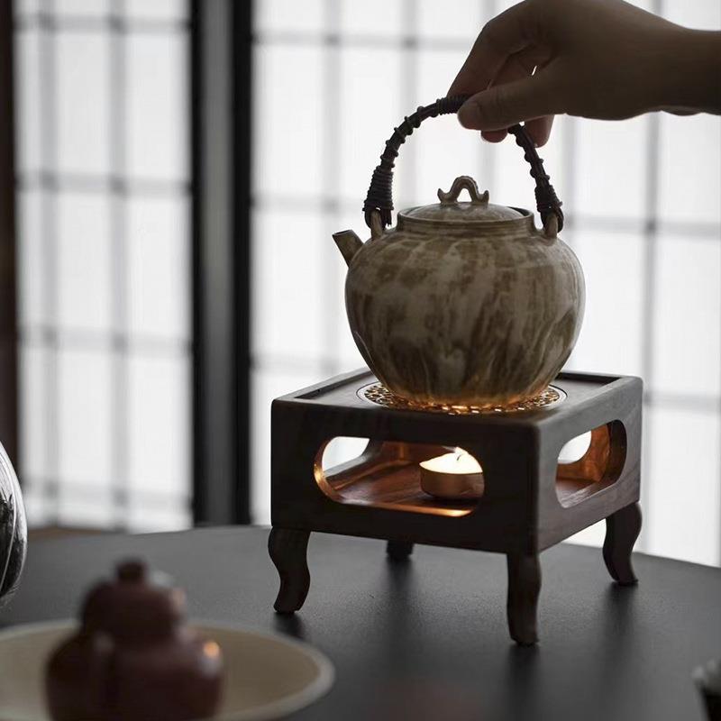 宜室茶话胡桃木温茶烤炉蜡子烛加热fdl-wcq茶炉家用器保温煮茶暖图片