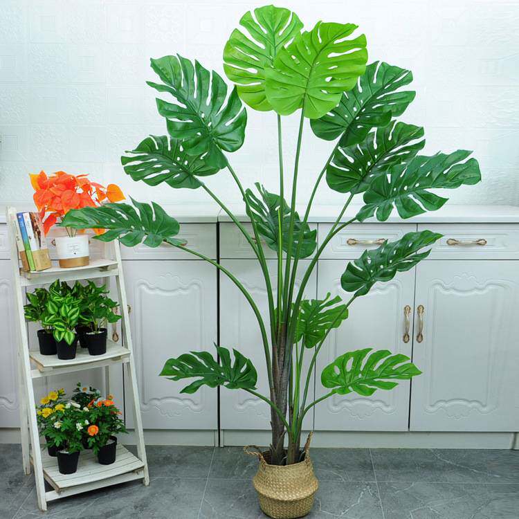 龟背竹大型落地绿植盆栽客厅家居办公室装饰假植物盆景摆