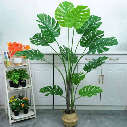 龟背竹大型落地绿植盆栽客厅家居办公室装饰假植物盆景摆
