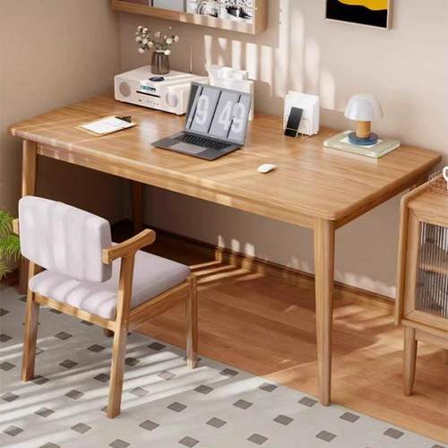 OQQ实木书电脑桌书屋房办公桌学习桌条餐桌出租简易小户型写字桌