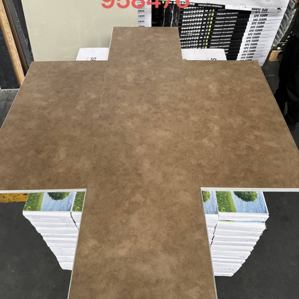 spc石塑地板商业空间大板石纹6mm酒店工程纯色石晶卡扣式锁扣地板