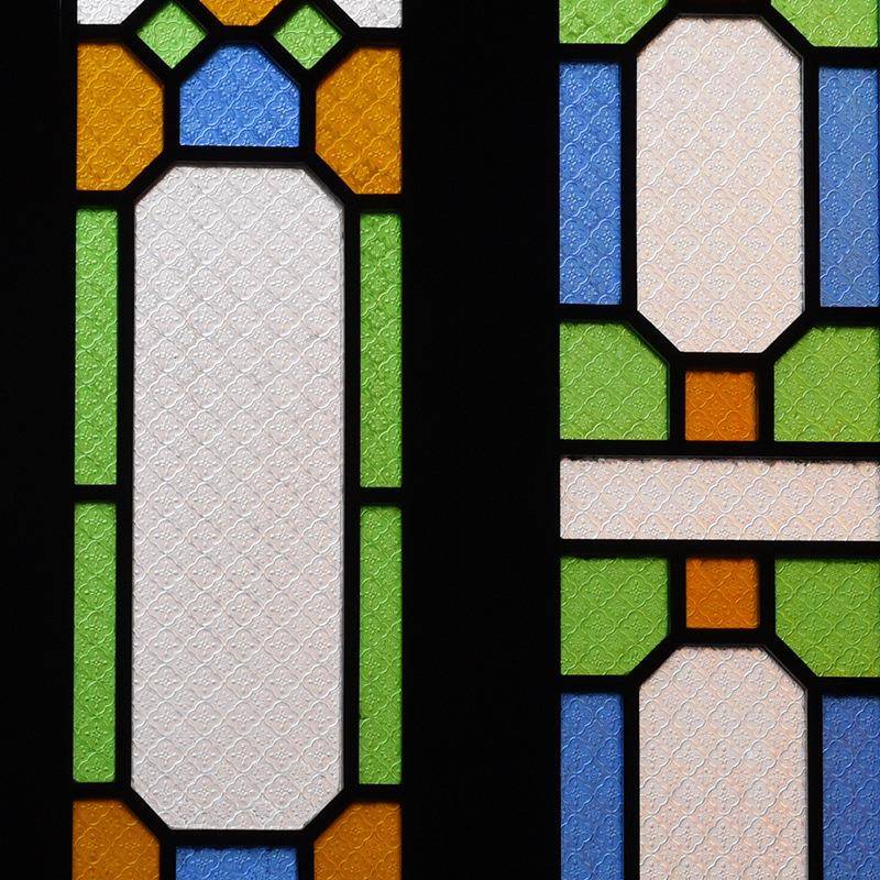 广东满仿25】满洲洲岭窗南彩色玻璃窗新式复古木窗户装饰花花卉中