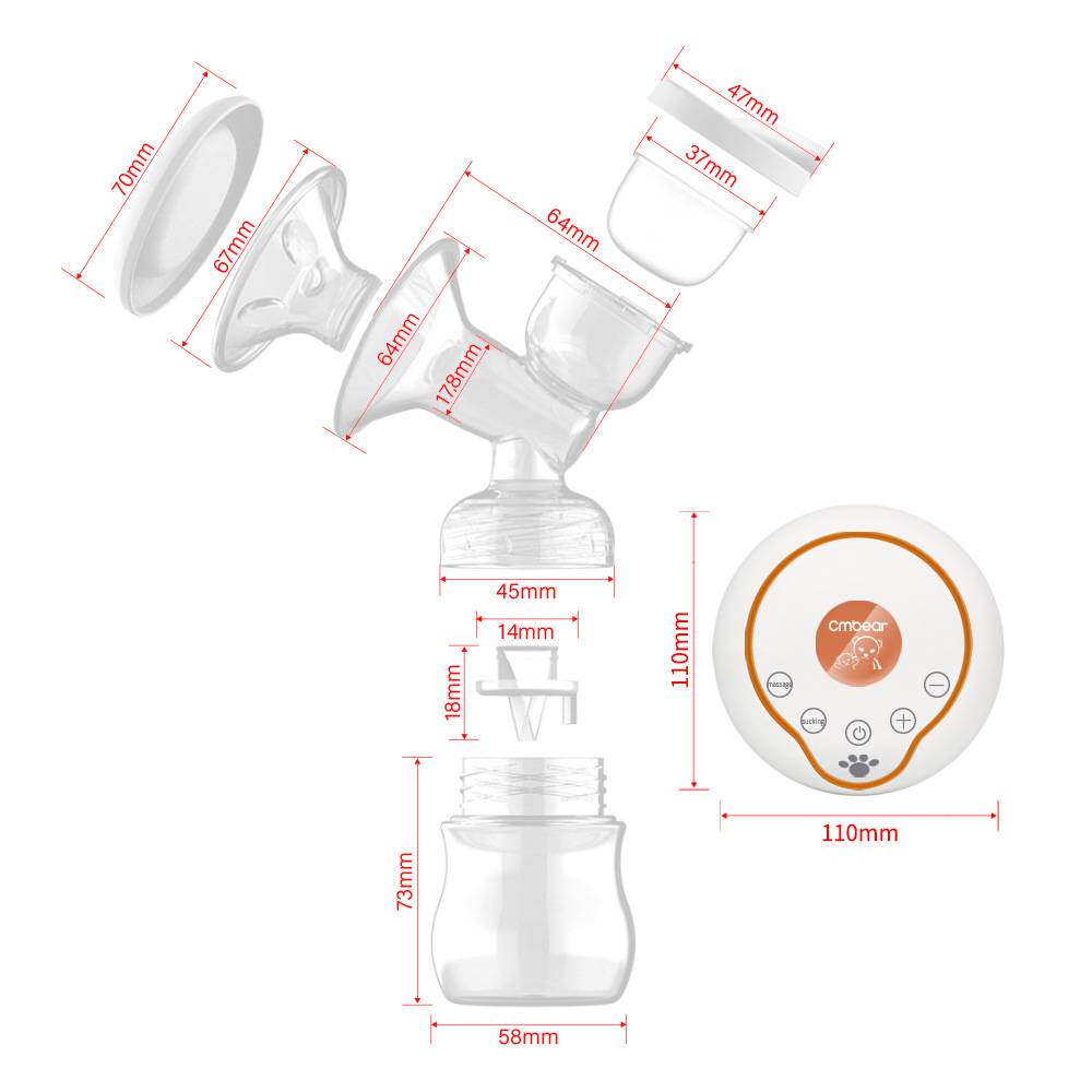 breast pump卡曼熊母婴用品按摩电动吸奶器大吸力吸乳器 英文版
