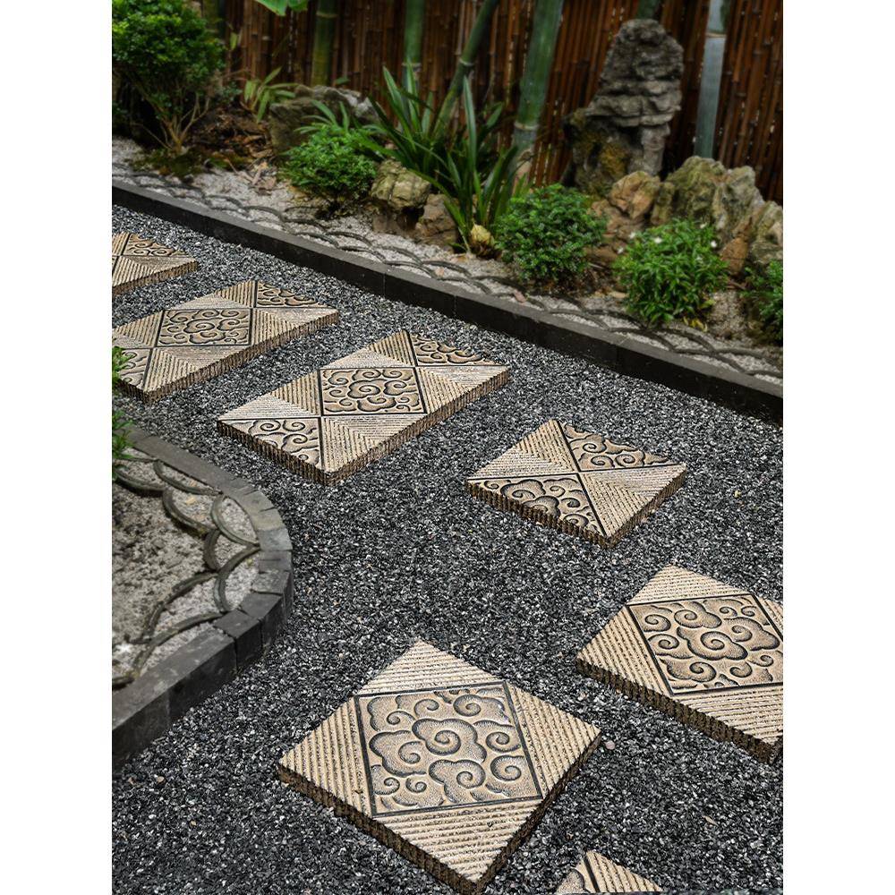 SHP户防滑草坪云脚踏石步石中汀式庭院祥花园外方形铺路石板仿古