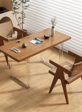 茶5V阳台桌组合悬浮型亚克力茶几小户实木日简式家用茶台现代RJT