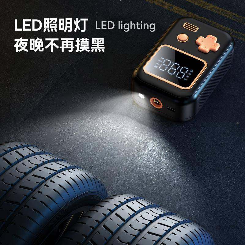 轮新小型车载款无泵线充电便携式汽车胎打气多功29能充气宝