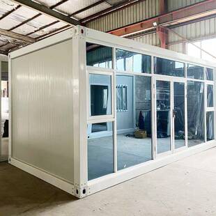 集装室移动房简住人彩钢房屋办公户外易组装可拆卸玻璃幕墙活箱动