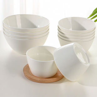 唐山白色骨质瓷碗日式和风东洋碗深碗面碗米饭碗小碗微波陶瓷餐具