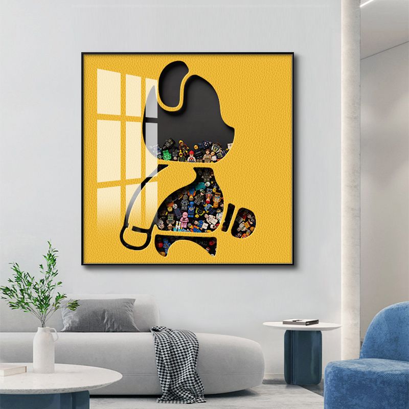 现代卡通动漫装饰画卧室潮流暴力熊挂画简约客厅餐厅背景组合壁画图片