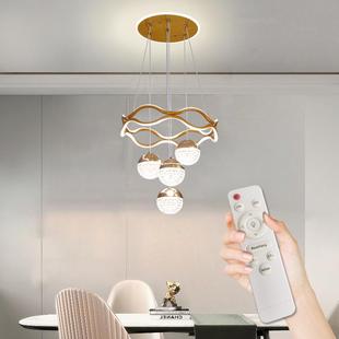 中山现代简约风格 餐厅灯楼梯灯吊灯餐吊灯LED吊线灯金色4头吊灯