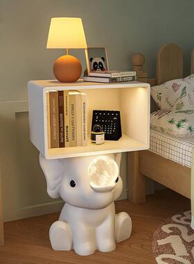 大象床头柜可移动家用卧室置物架替代创意可爱卡通儿童房床边柜子