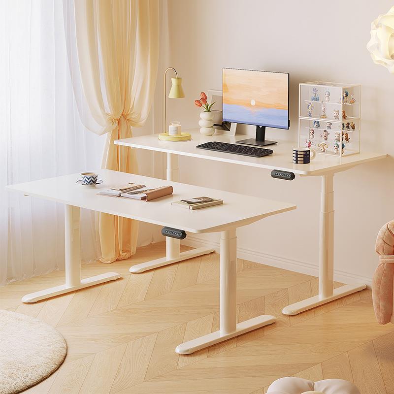 正装椭圆智能升降桌电动站立式手摇办公桌一体家用工作台升降桌腿