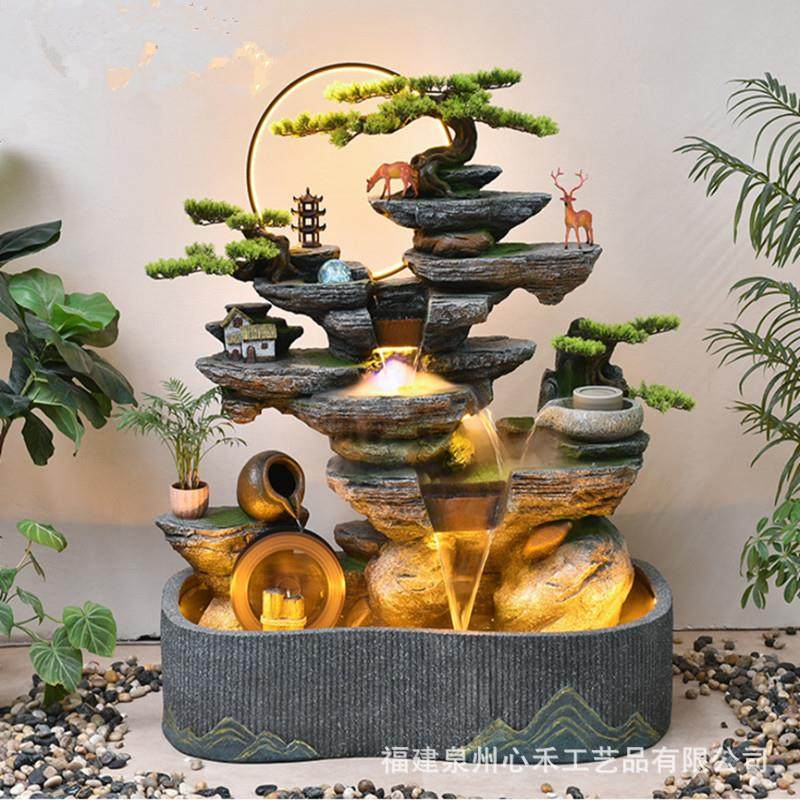 假山喷泉流水鱼池玄关别墅庭院阳台酒店客厅中式景观造景装饰摆件,家居饰品,流水摆件,淘宝优惠券,粉丝福利购,淘宝优惠卷