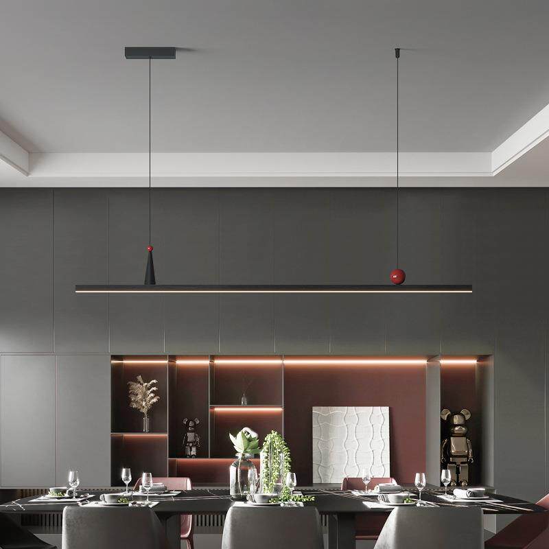 设计师高级餐厅吊灯现代简约一字长条餐桌吧台灯极简酒店前台灯具