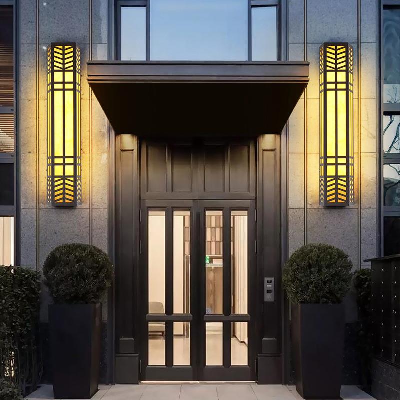 新中式庭院别墅门柱户外防水照明LED仿云石壁灯洗墙灯户外防水灯