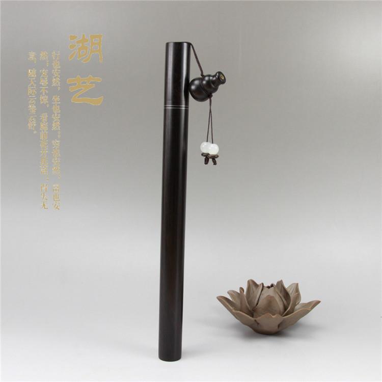 创意礼品工艺品 黑檀木带葫芦香插长款线香筒10克装拔口香管