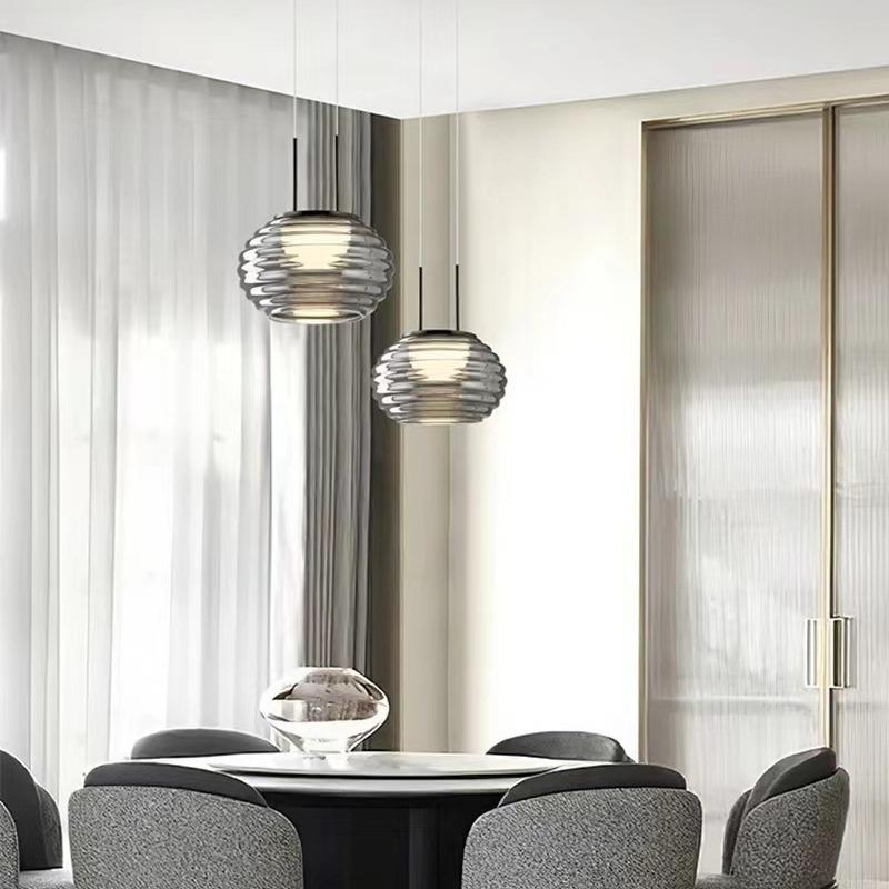 北欧卧室床头led玻璃吊灯餐厅吧台创意单头客厅电视墙极简吊灯