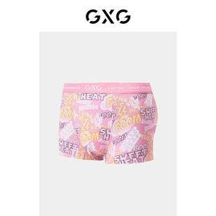 Gxg男士内衣粉色卡通印花内衣男士棉莫代尔男孩内衣夏季