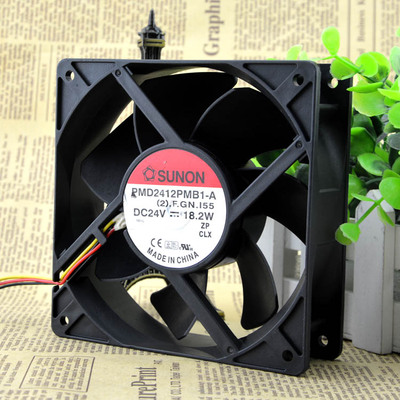 原装建准SUNON 12CM 24V 18.2W PMD2412PMB1-A 三线环保风扇12038