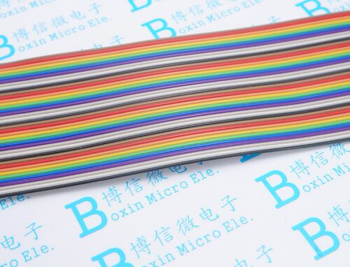 40P 彩色排线 可以压2.54 FC头子 1米 7根镀锡线 彩色杜邦线