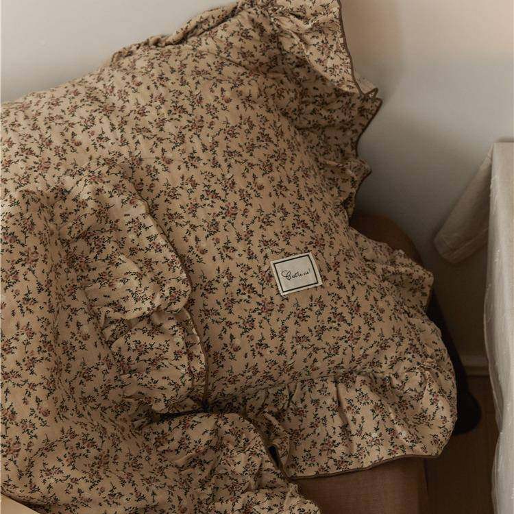 法5656复古式双层纱四件套纯小花床上用品荷叶碎边棉公主深色系4,床上用品,床品套件/四件套/多件套,淘宝优惠券,粉丝福利购,淘宝优惠卷