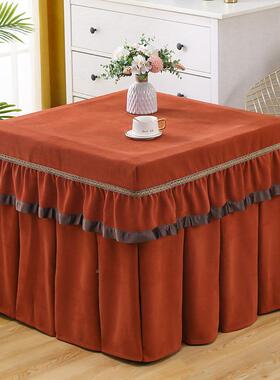 电罩炉长罩烤罩雪尼尔炉火子纯色升降茶几罩套方AZE火形烤火炉盖