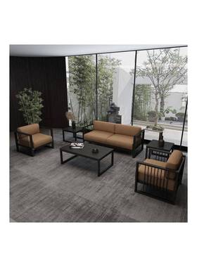 工厂销办室商务接待室沙茶直公几发新中式简YHA约会客