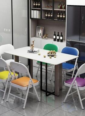 简易折叠椅子家用卧室靠OKN背椅公电椅餐椅宿舍租出办房脑用凳子