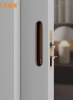 钩实木移门门锁黑色阳台推钥房拉门钩锁卫生间厨趟门锁无X2270口