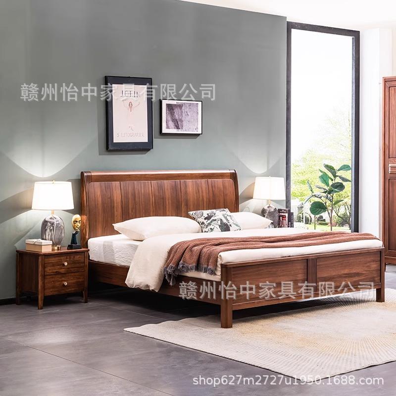 黑胡桃木全实木1.双人床新中式简约榫1.5米卯结8构卧室901#家床具