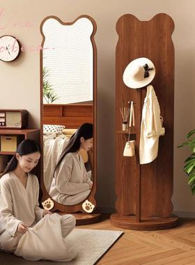 旋转衣镜全身落地家用杂志书架储旋穿转物一DVG体镜试衣镜立式可