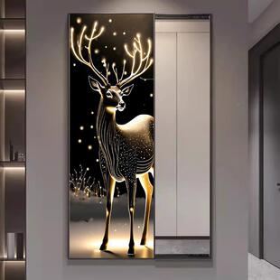 轻奢风鹿隐藏式DJ00-27全身形镜装饰画隐福衣镜玄关挂画高档推拉