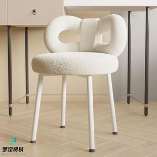 蝴奶油风台靠背椅子网红化妆化椅梳妆A140美甲凳子蝴蝶结妆凳仙女