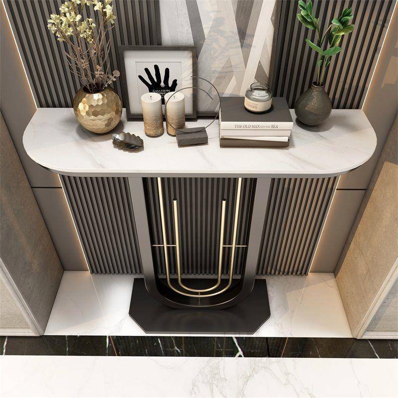 奢新中轻超窄玄关5桌现代简入户岩板式端景台约子条案置物靠墙新