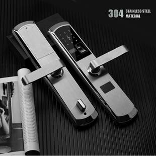 不锈钢防水指纹锁能门锁耐寒智密抗冻室外Y-9607盗防锁电子码现代