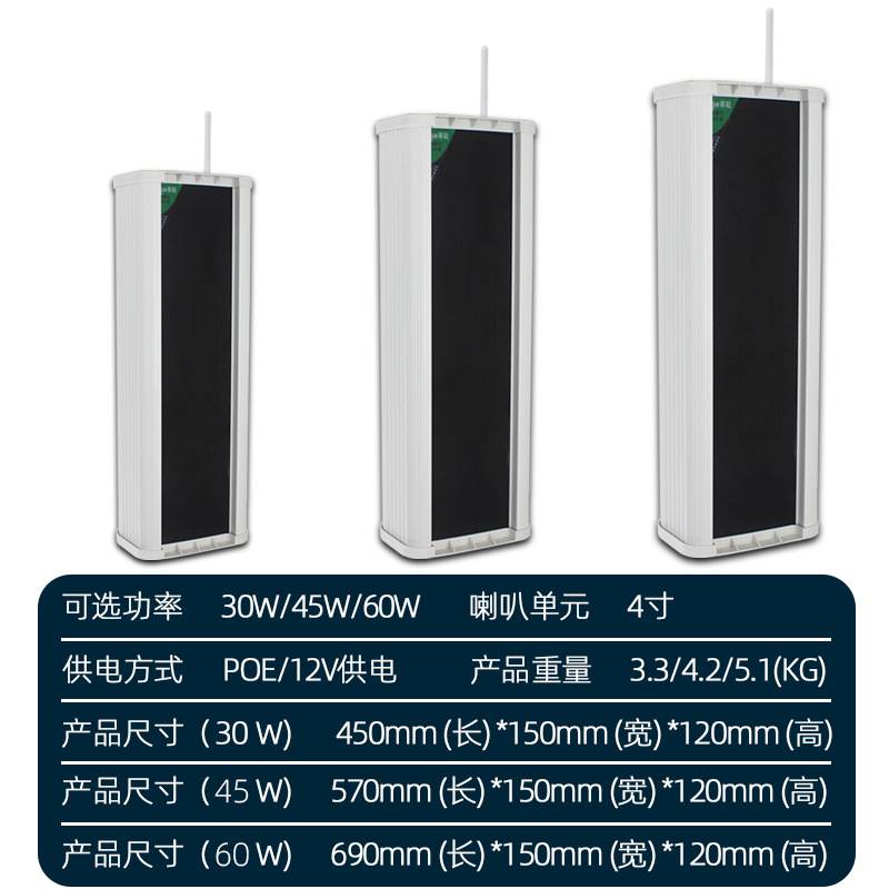 户外防水音柱IP网络音响校园应急公共广播大喇叭4G无线壁挂
