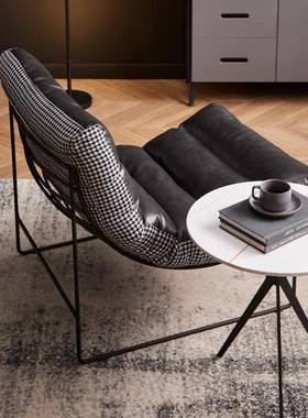 沙椅单人轻奢极简现代小户型躺台客厅卧室可发简约网阳红NIV休闲