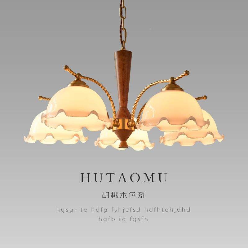 复古桃卧室615e书房玻璃吊灯中古vintag胡木光美式客厅全谱护眼灯,家装灯饰光源,智能吊灯,淘宝优惠券,粉丝福利购,淘宝优惠卷