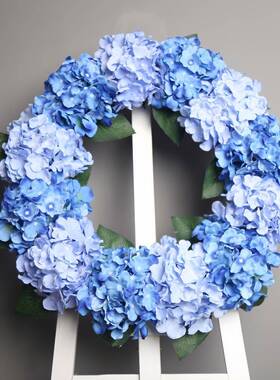 厂家花环挂仿真花墙QMS挂欧式绣球花环门蓝色装装饰客厅件修挂饰